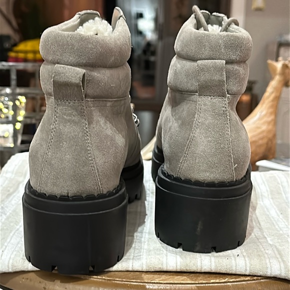 🪧 Marc Fisher Women’s Nairy Hiking Boot in Gray Suede w/Faux Shearling, Size 9.5 - Picture 5 of 16